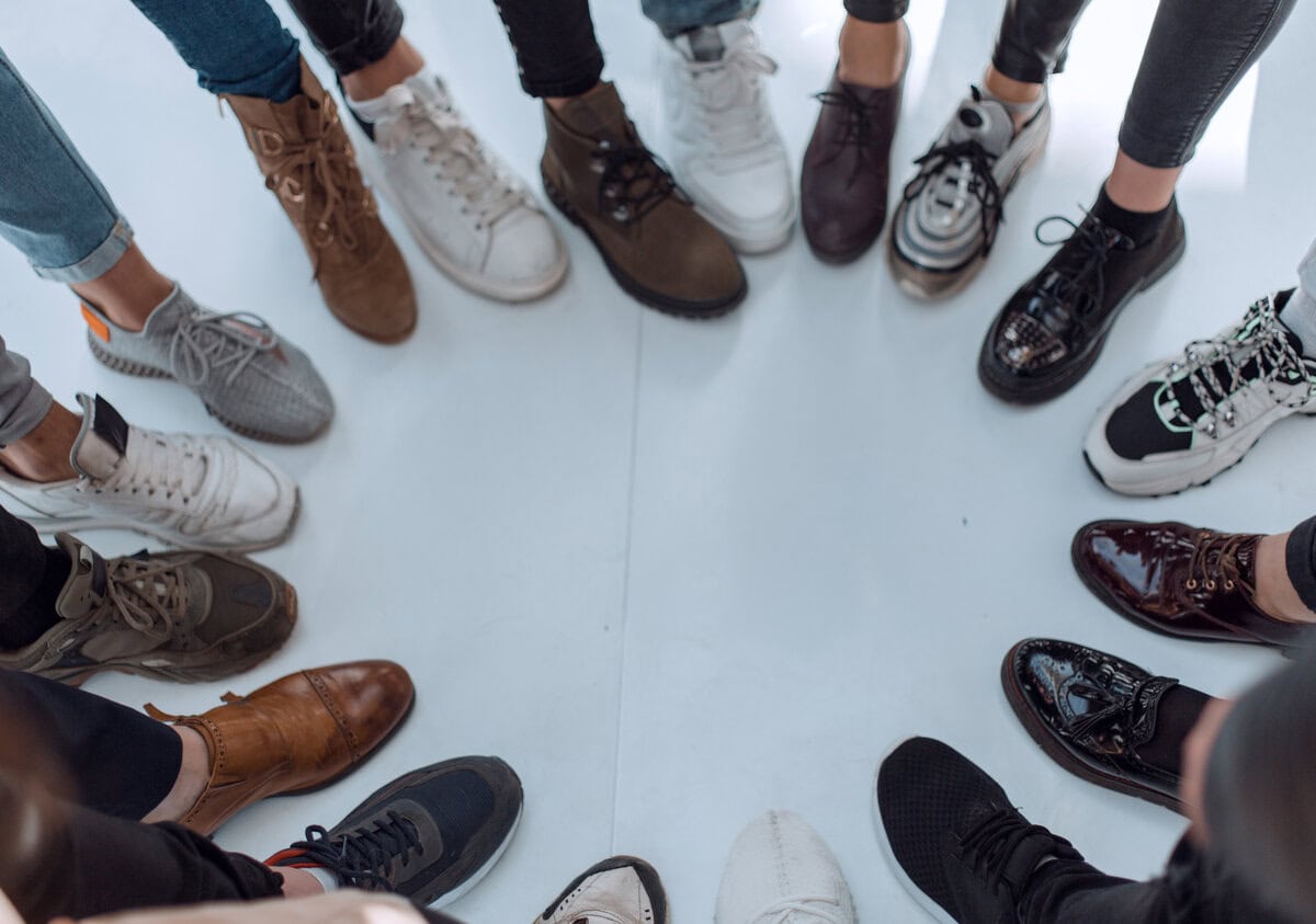 different people with different shoes
