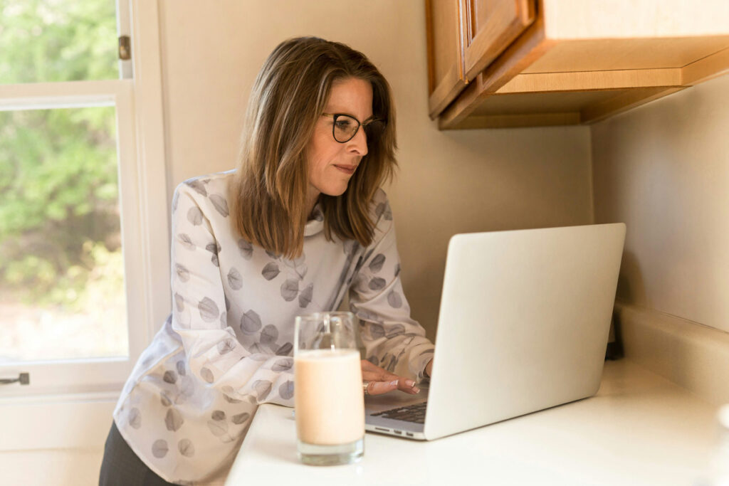 business owner working on government business filing